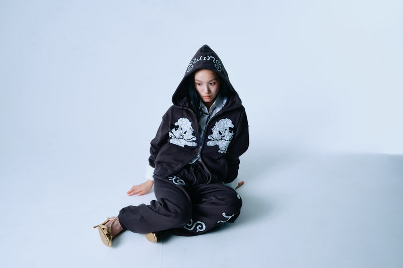Lace twins logo zip hoodie – YZ