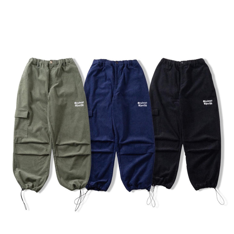 student apathy corduroy cargo pants 【SA0174】