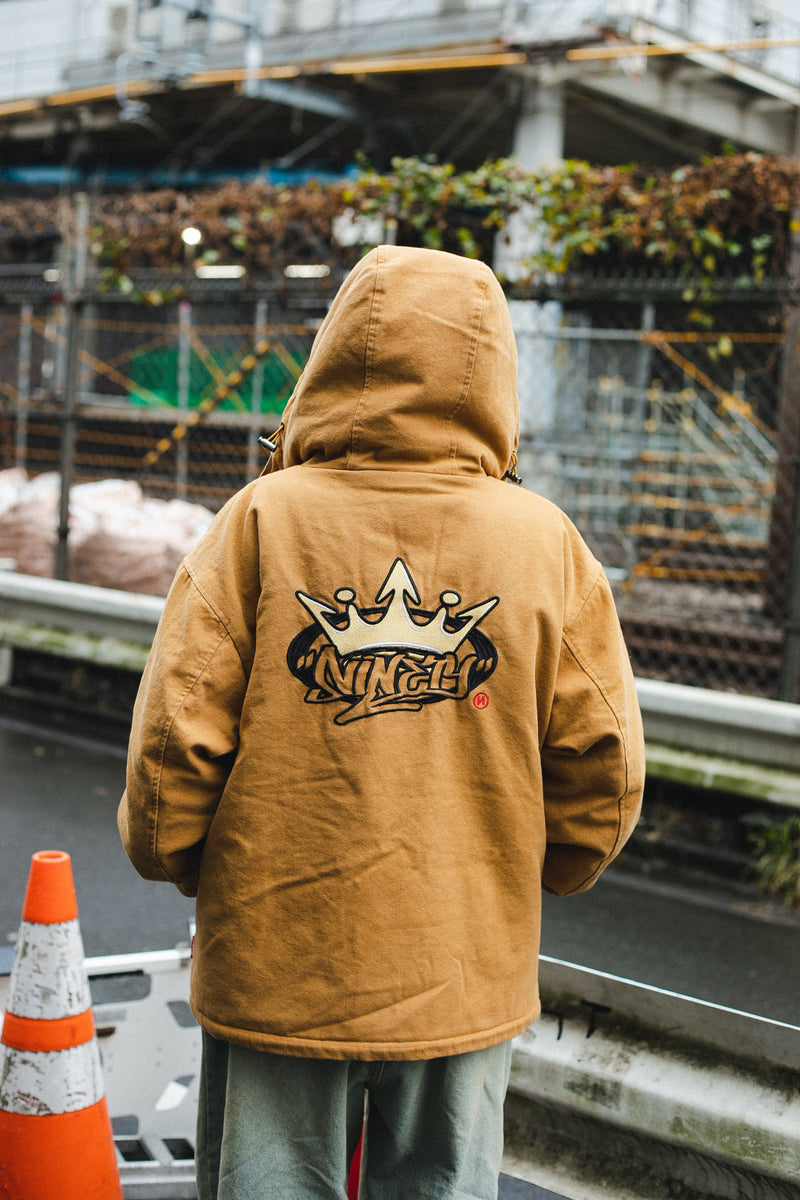 King Logo Vintage Hooded Work Jacket⚫︎ブランド9090