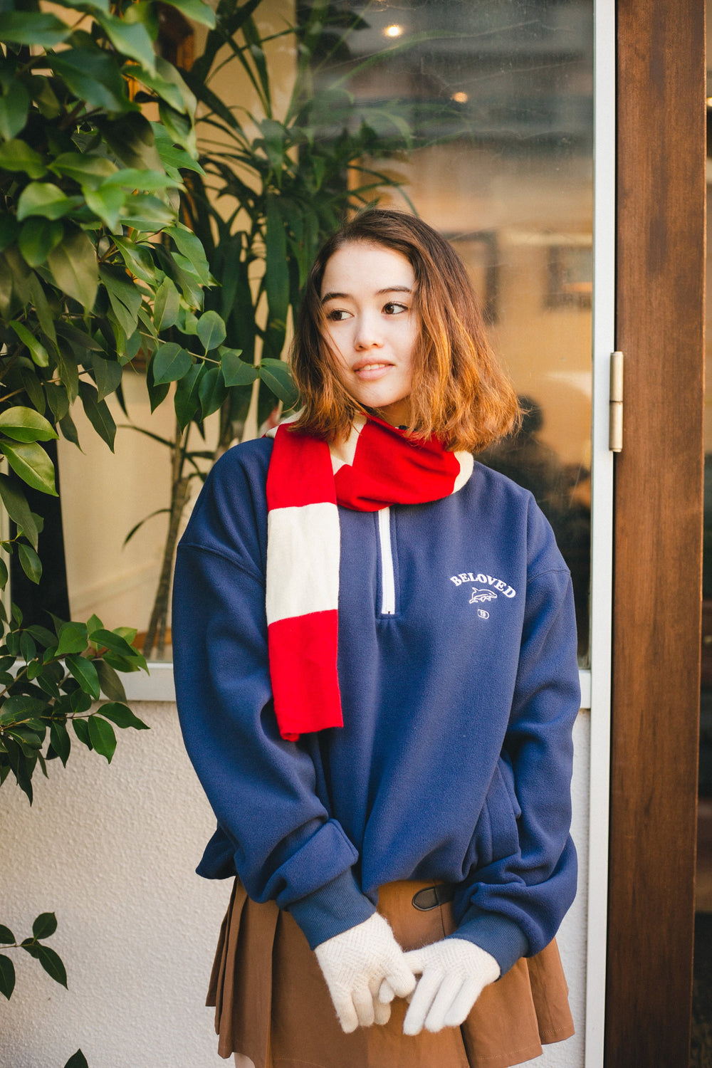 beloved embroidery freece halfzip – YZ