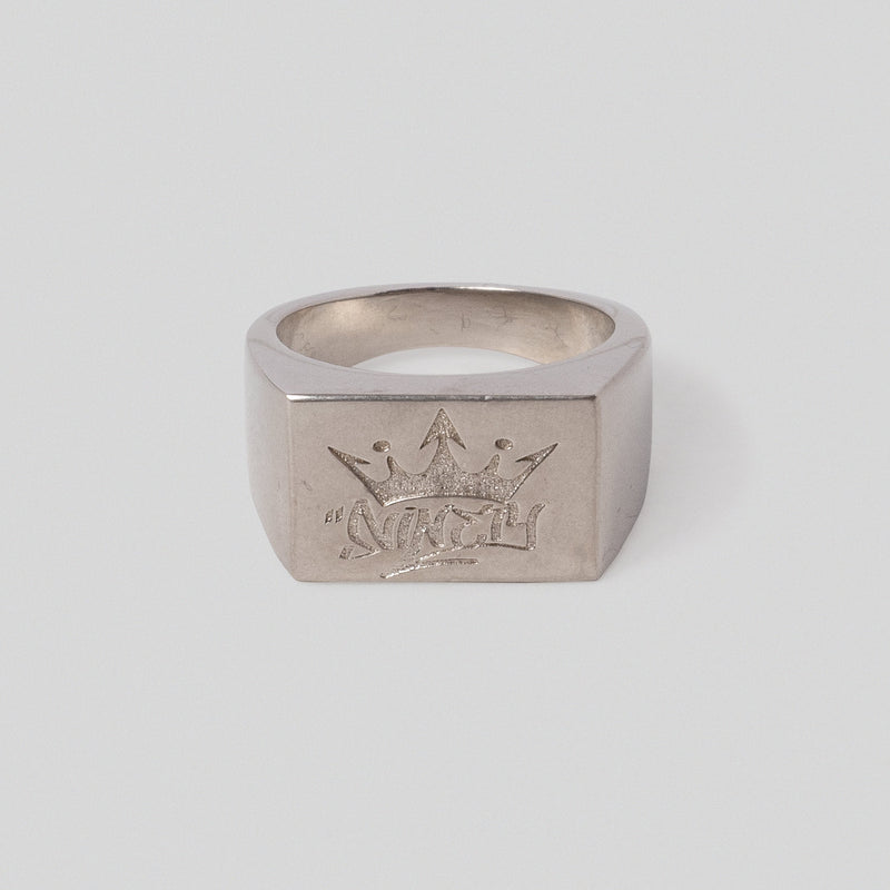 King Logo Silver Ring
