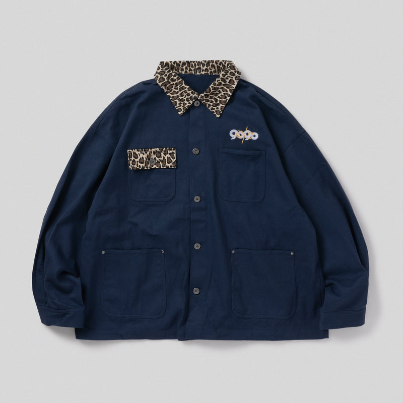 MIO × 9090 Leopard collar shirts/ネイビー
