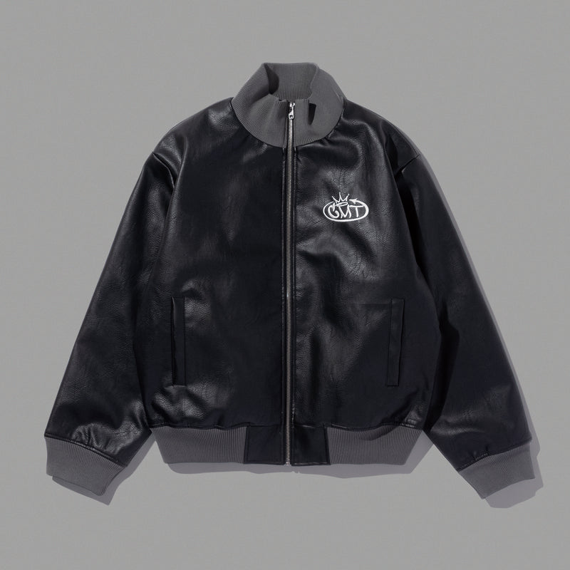 synthetic leather track jacket – YZ