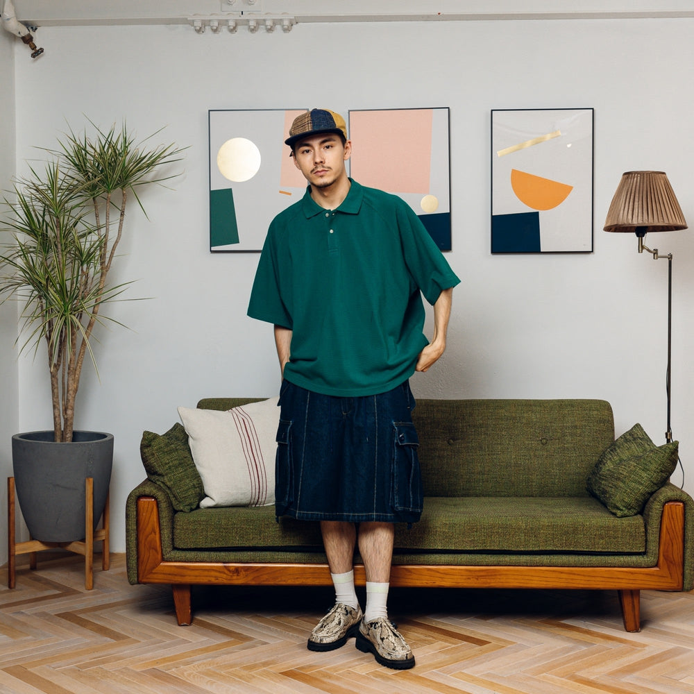 Wide loose kanoko polo shirt 【AZR-BALLSY-22SS-AC】 – YZ