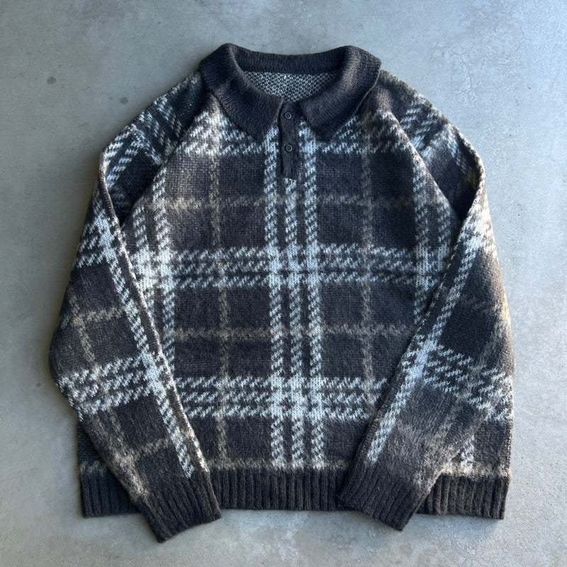Brushed check loose knit – YZ