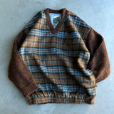 Shaggy knit Docking Check Outer