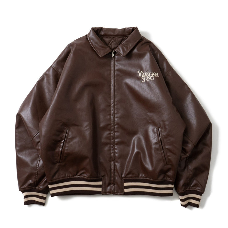 Synthetic Leather Stadium Jacket – YZ