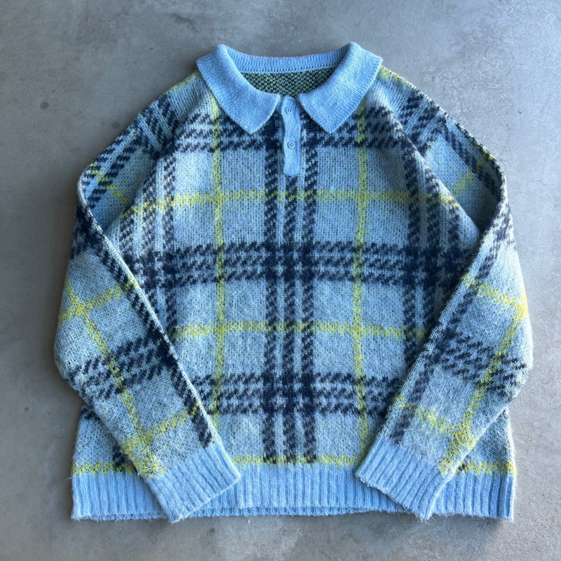 Brushed check loose knit – YZ