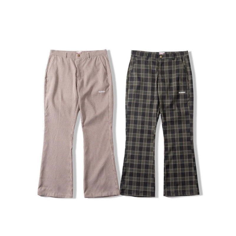 Color Checkered Flare Pants