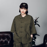 Military-like China shirt 【AZR-BL-0001-017】