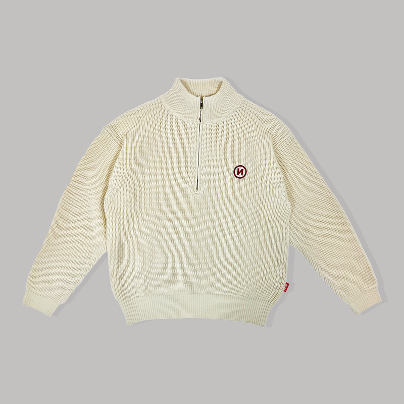 "N" Logo Half Zip Knit