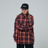 ringed ombre check shirt 【AZR-BL-0001-051】