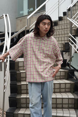 OMBRE CHECK HALF ZIP SHIRT [AZR-YNG-0001-015]