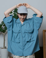 Military wide flap pocket short length shirt 【AZR-BL-0001-015】