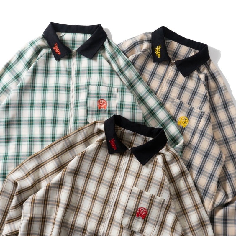 ZIP OMBRE CHECK OVER SHIRT [AZR-YNG-0001-05]