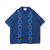 Argyle plaid summer knit polo ［AZR-yng-0001-024］