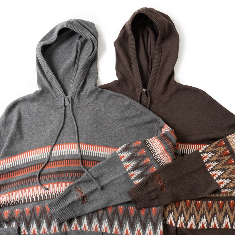 ethnic knit hoodie