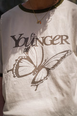 YS butterfly logo ringer tee