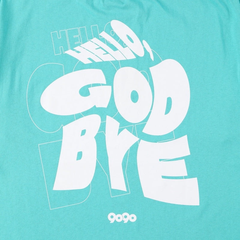 9090s   Hello, God Bye Tee ターコイズ　XXLTシャツ/カットソー(半袖/袖なし)