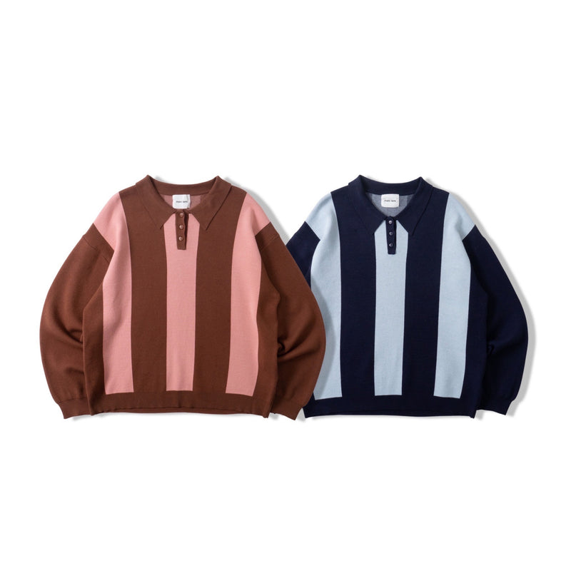 student apathy stripe knit polo – YZ