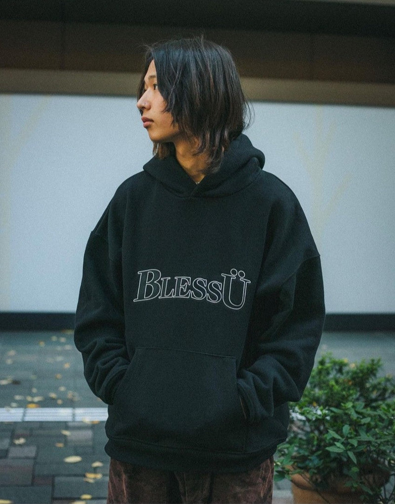 完売商品】 BLESS Ü パーカー 黒 logo hoodieすいませんタグ表記はLですかね