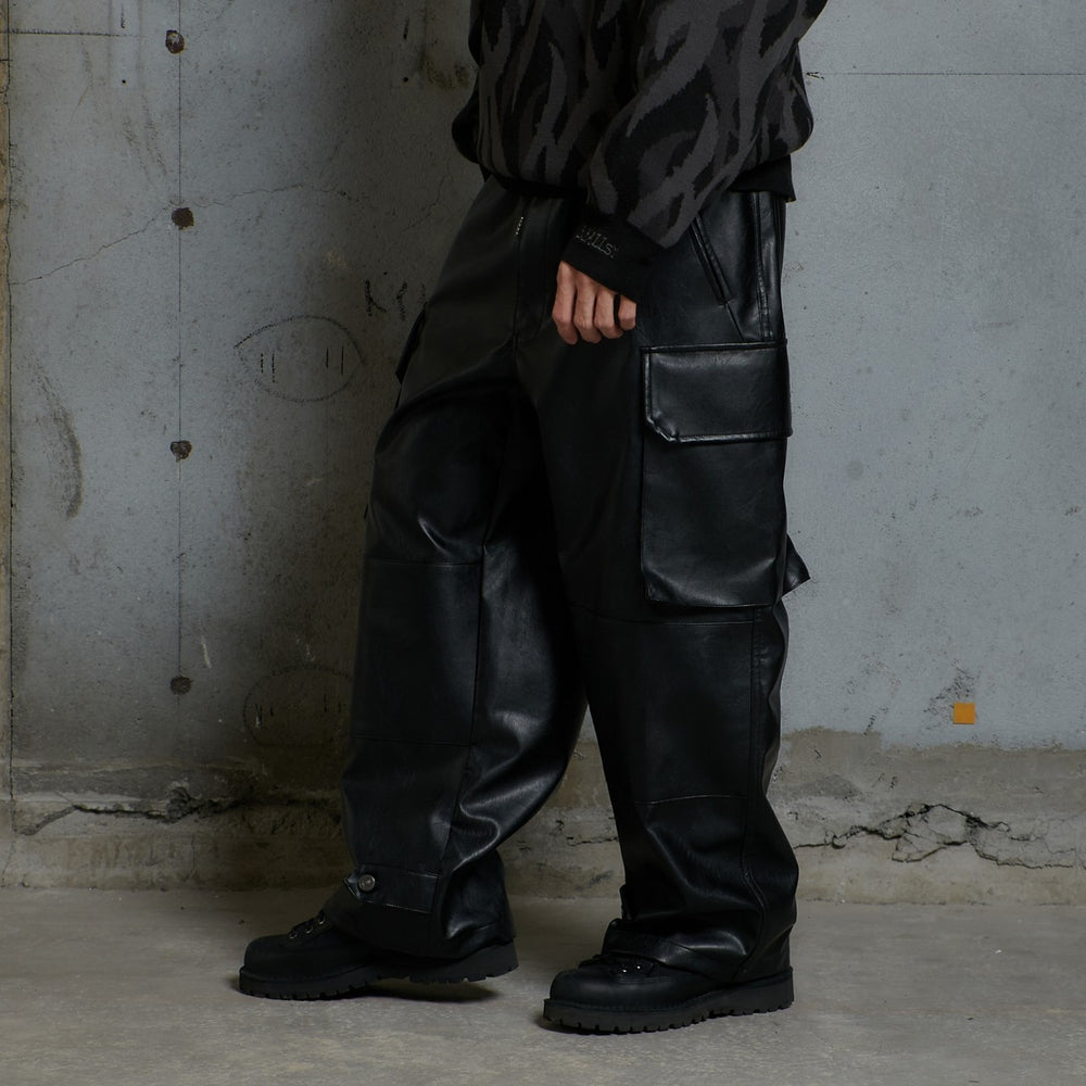 Faux leather wide M47 pants – YZ