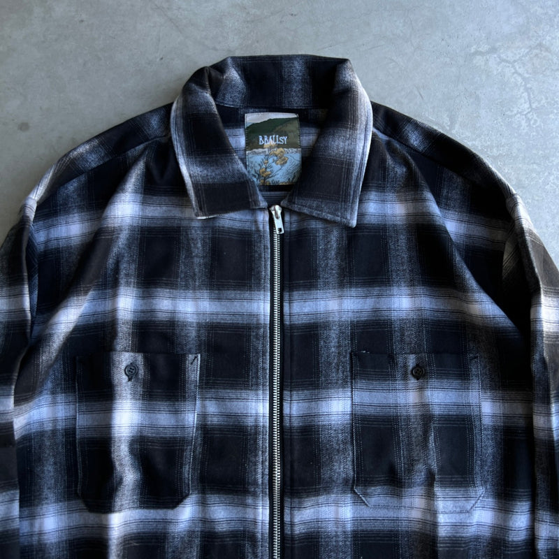 ombre check zip loose shirt – YZ