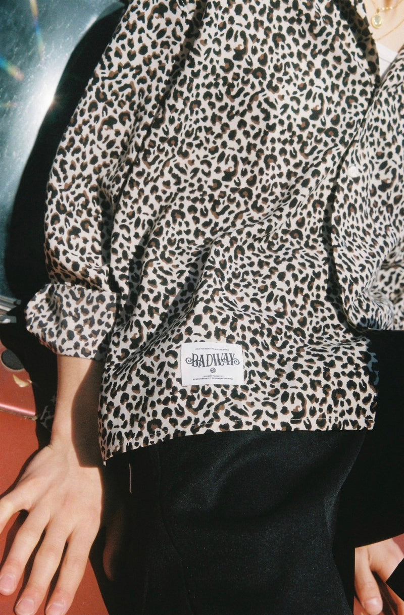 Leopard Open Collar shirt