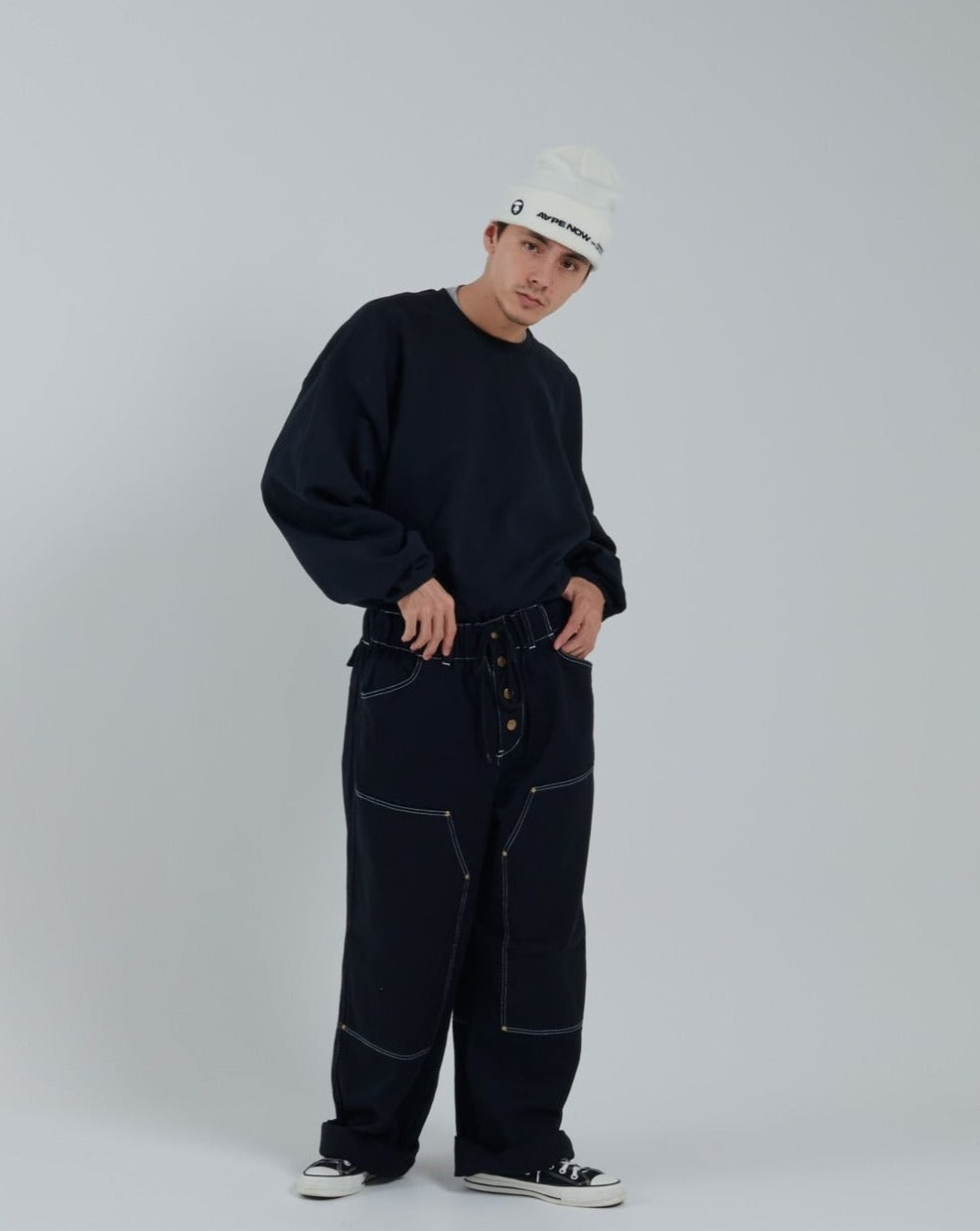 Twill Wide Double Knee Pants – YZ