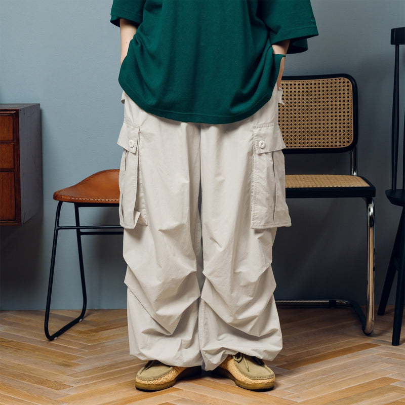 Military Drawcord Tuck Cargo Pants 【AZR-BL-0001-001】