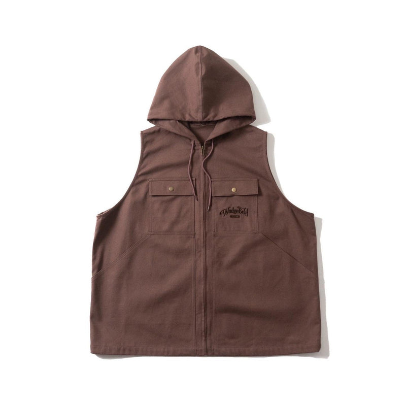 WudgeBoy hood vest brown - ジャケット・アウター