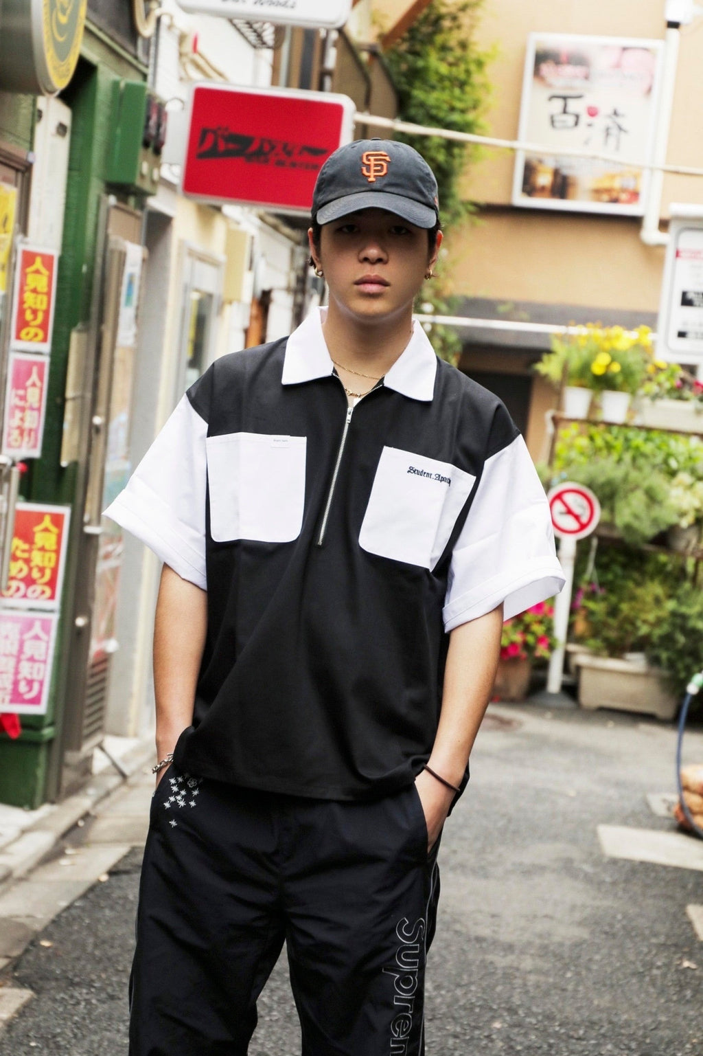 studentapathy zip up work shirts - ポロシャツ