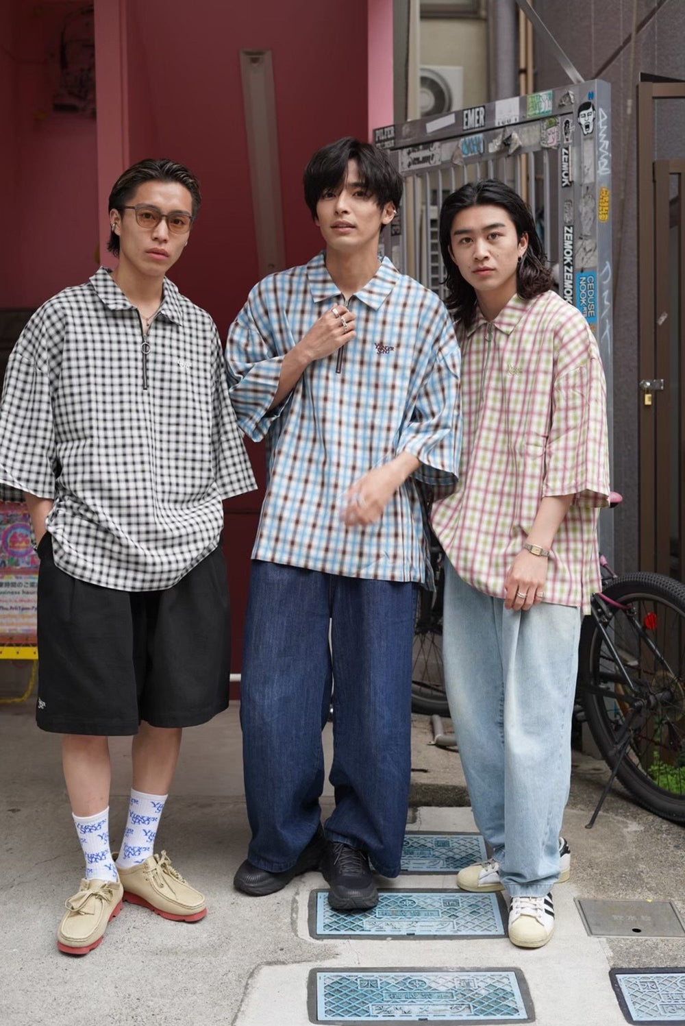OMBRE CHECK HALF ZIP SHIRT [AZR-YNG-0001-015] – YZ