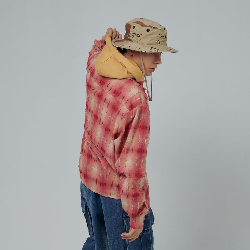 Ringed Ombre CHECK SHIRT [AZR-BL -0001-051]