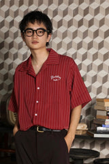 Chain embroidery Stripe shirt