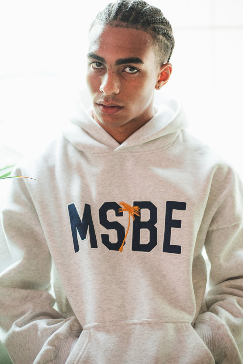 MSBE college satin logo hoodie