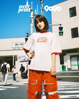 9090 × OVER PRINT RINGER TEE